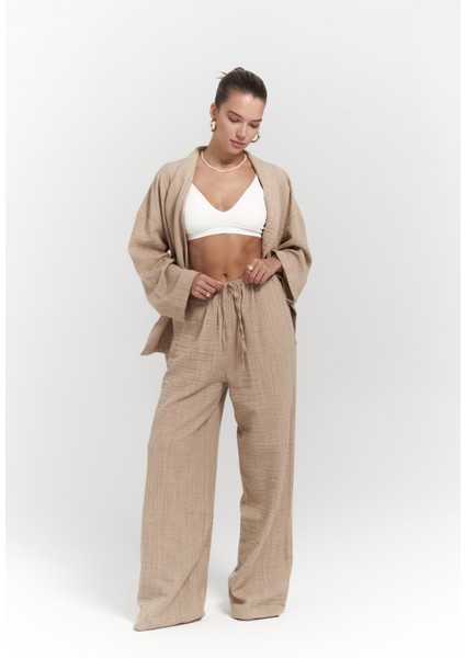 Anya Bej Kimono Pantolon Takım indirimleri