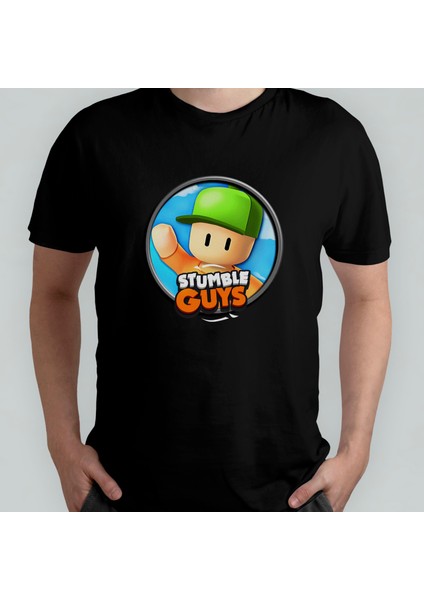 Stumble Guys %100 Pamuklu Bisiklet Yaka T-Shirt Model 3