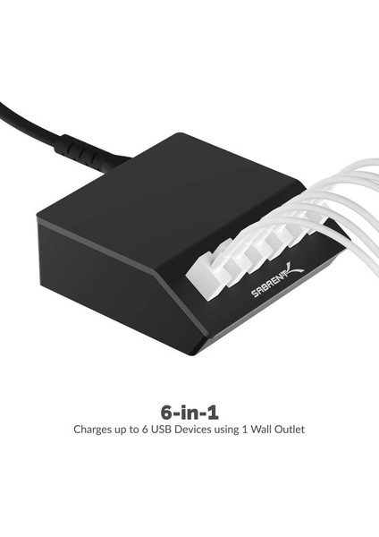 100 Watt Çoklu Bağlantı Noktalı USB Hızlı Şarj Cihazı (Ax-Adpd) 6-Port