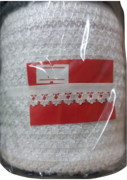 Çamaşır Lastiği Dantelli 1 cm 1 Metre Beyaz 1. Model