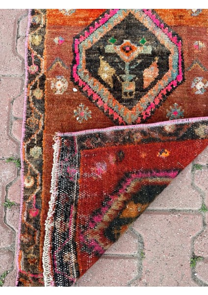 50 x 100 cm Çiçek Desenli El Dokuma Canlı Renkli Küçük Alanlar Için Kilim