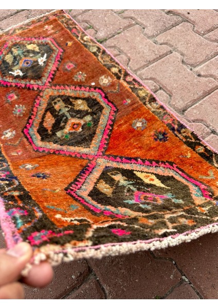 50 x 100 cm Çiçek Desenli El Dokuma Canlı Renkli Küçük Alanlar Için Kilim modelleri