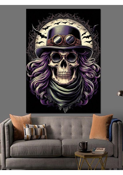 Steampunk Kuru Kafa Dekoratif Kanvas - Mdf Ahşap Tablo