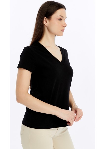 Kadın T-Shirt V Yaka Kısa Kollu fiyatları