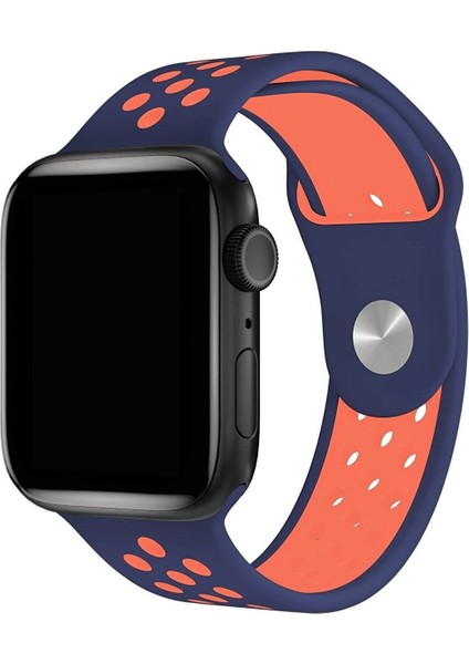 Apple Watch Series 5 44 mm Fileli Kordon Lacivert-Pembe