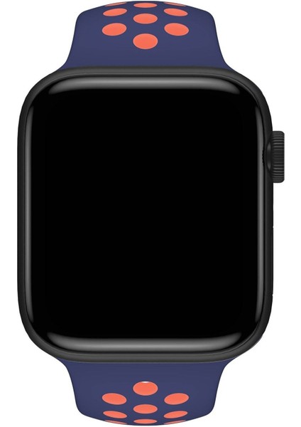 Apple Watch Series 5 44 mm Fileli Kordon Lacivert-Pembe