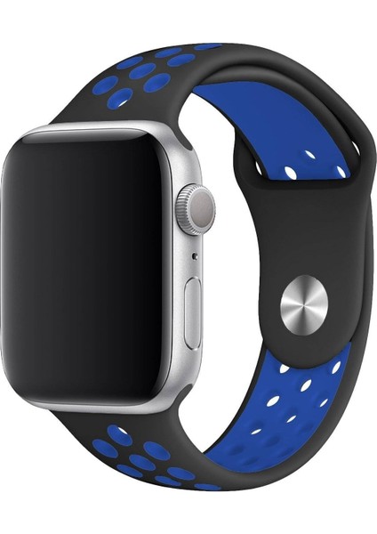 Apple Watch Series Se 44 mm Fileli Kordon Siyah-Lacivert