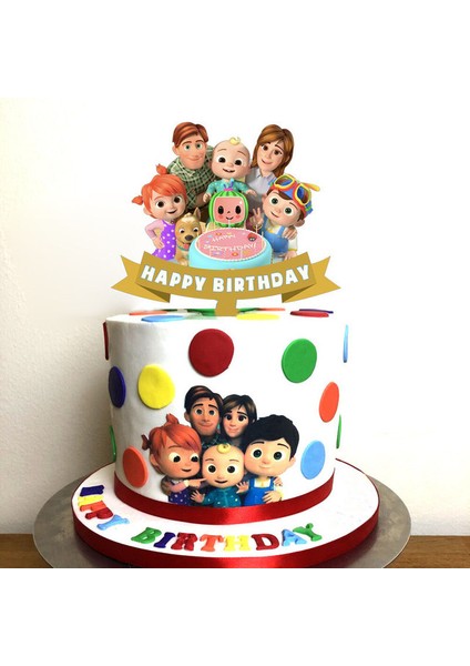 No.2 Tarzı Cocomelon Mutlu Doğum Günü Pasta Süsü Sevimli Karikatür Cupcake Süsü Çocuk Kızlar Doğum Günü Partisi Pastası Süslemeleri Baby Shower Için (Yurt Dışından)