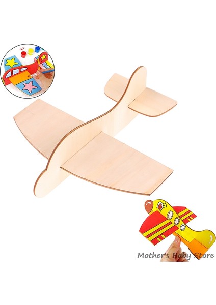 Çocuklar Için Oyuncak Uçak Modeli Boyama Seti - 2 Adet Boş Ahşap Puzzle Uçak (Yurt Dışından)