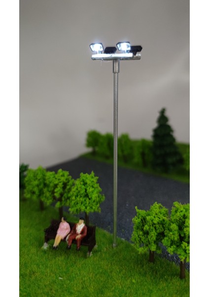 2 ADET02 Tarzı Ho Ölçekli Model Aydınlatma Kulesi, Kule Işıkları Model Işıklar Düzeni Lamba Direği Tren Bahçe Oyun Parkı Stadyum Üst Işıklar (Yurt Dışından)