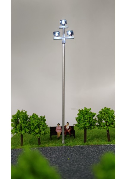 2 ADET03 Tarzı Ho Ölçekli Model Aydınlatma Kulesi, Kule Işıkları Model Işıklar Düzeni Lamba Direği Tren Bahçe Oyun Parkı Stadyum Üst Işıklar (Yurt Dışından)