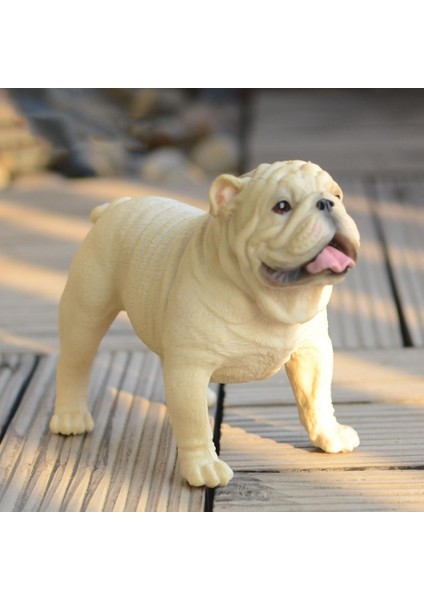 Sarı Stil Ev Için Boyalı Canlı Detaylar Pvc Bulldog Yavru Duran Figür Heykeli Güveç Heykel Büstü (Yurt Dışından) indirimleri