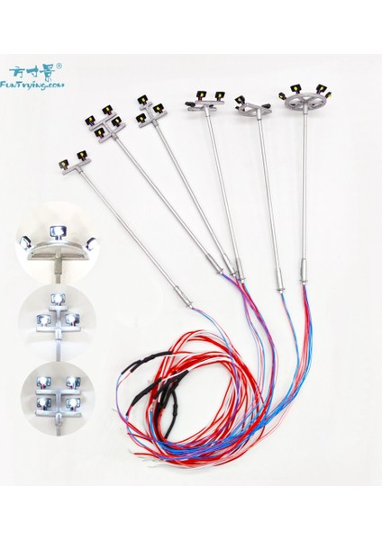 4PCS06 Tarzı Ho Ölçekli Model Aydınlatma Kulesi, Kule Işıkları Model Işıklar Düzeni Lamba Direği Tren Bahçe Oyun Parkı Stadyum Üst Işıklar (Yurt Dışından)