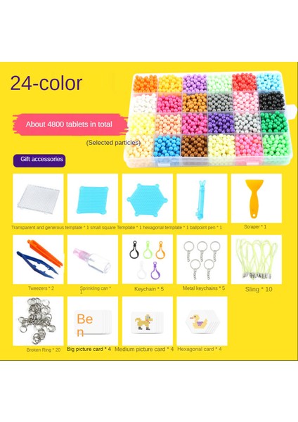 24 Renk 4800 Stili Sihirli Su Yapışkan Boncuk Oyuncakları Dıy Aquabeads El Yapımı Boncuk Oyuncak Eğitici Bulmaca Çocuklar Hama Aqua Boncuk Kızlar Erkekler Için (Yurt Dışından)