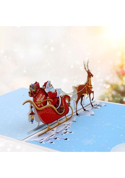 Noel Baba Tarzı Yılbaşı Kartları Yenilik 3D Yükselen Yılbaşı Ağacı Desen Hediye Kartı Mutlu Noeller Kutlama Kartı Yeni Yıl Hediyeleri (Yurt Dışından)