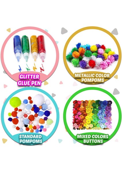 Tip2 Stili El Yapımı Sanat Seti Keçe Kumaş Renkli Peluş Sticker Püsküller Gözler Kağıt Malzeme Çocuklar Için Eğitici Oyuncaklar (Yurt Dışından) fırsatları