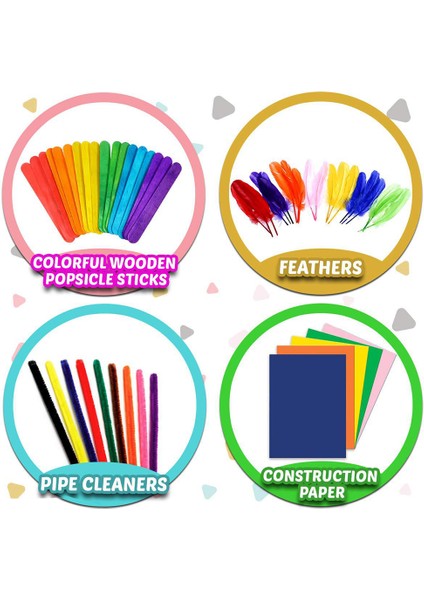 Tip2 Stili El Yapımı Sanat Seti Keçe Kumaş Renkli Peluş Sticker Püsküller Gözler Kağıt Malzeme Çocuklar Için Eğitici Oyuncaklar (Yurt Dışından) indirimleri
