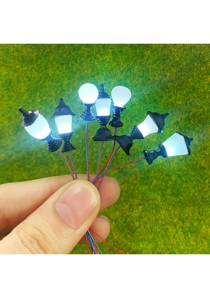 No.2 Tarzı 2 Adet Ho Ölçekli Bahçe Lambası Tren Lambaları Led'ler, Minyatür Bahçe Çimen Sokak Lambaları (Yurt Dışından)