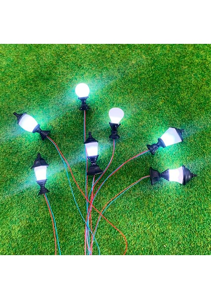 No.2 Tarzı 2 Adet Ho Ölçekli Bahçe Lambası Tren Lambaları Led'ler, Minyatür Bahçe Çimen Sokak Lambaları (Yurt Dışından)