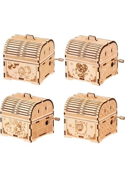 BYH704 Stili 1 Takım Kendin Yap El Kurbası Müzik Kutusu 3D Ahşap Model Yetişkinler Çocuklar Kendi Montaj Ahşap El Sanatları Oyuncakları (Yurt Dışından) fiyatları