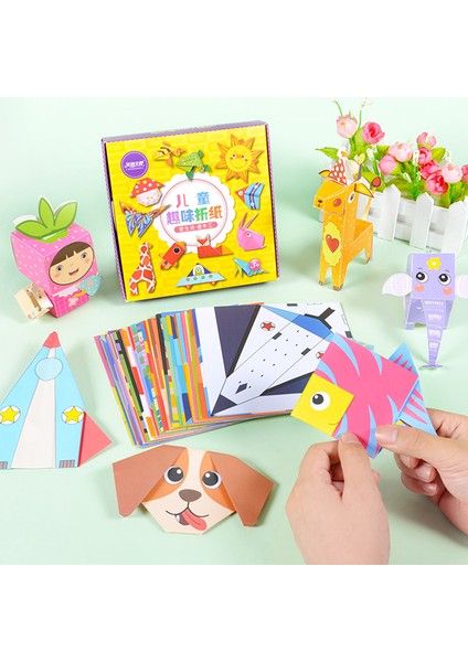 Çocuk Oyuncak Hayvan Desenli 3D Puzzle El Yapımı Origami Kağıt Kitap Eğitici Oyuncaklar (Yurt Dışından)