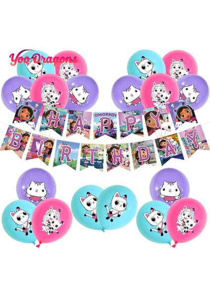 Bir Stil Gabby Dollhouse Doğum Günü Süslemeleri Balonlar Kemer Kiti Kedi Temalı Set Parti Malzemesi E-Ticaret Gabbys Dollhouse Figür Oyuncakları Için (Yurt Dışından) fiyatları