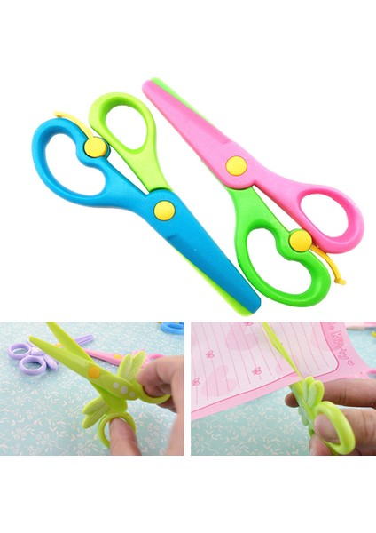 1 Adet Rastgele Stil Çocuk Güvenliği Için Kağıt Kesme Makası Mini Güvenlik Yuvarlak Başlı Plastik Makas Çocuk El Yapımı Oyuncaklar Çocuklar Öğrenci (Yurt Dışından)
