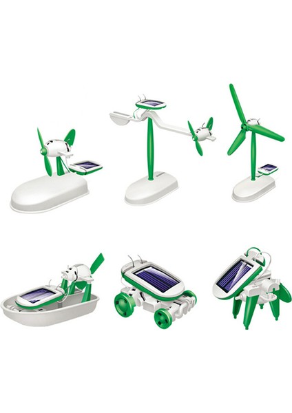 Çocuklar Için 6 In 1 Güneş Enerjili Robot Model Kiti Bilim Oyuncakları Dıy Uçak Tekne Araba Tren Model Eğitici Hediye Oyuncaklar Erkekler Için (Yurt Dışından)