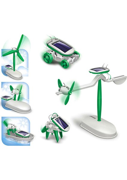 Çocuklar Için 6 In 1 Güneş Enerjili Robot Model Kiti Bilim Oyuncakları Dıy Uçak Tekne Araba Tren Model Eğitici Hediye Oyuncaklar Erkekler Için (Yurt Dışından)
