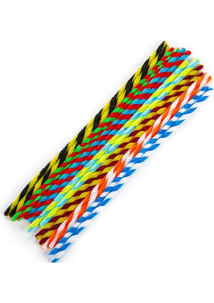 S-01 100 Adet Tarzı Çocuklar Için Yaratıcı Iki Renkli Peluş Çubuklar Chenille Sapı Temizleyici Saplar El Yapımı Eğitici Oyuncak Hediye Kendin Yap El Sanatı Malzemeleri (Yurt Dışından) fırsatları
