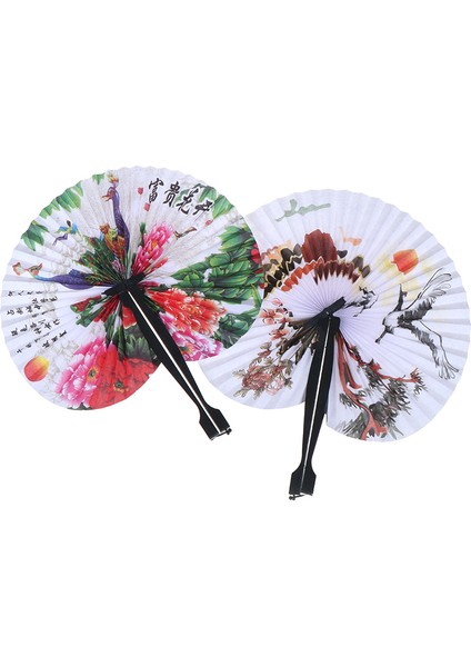 Klasik Retro Katlanabilir Küçük Yuvarlak Kağıt Fan Çocuk Oyuncak El Sanatı Origami Fan Taşınabilir Baskılı Kağıt Fan (Yurt Dışından) modelleri
