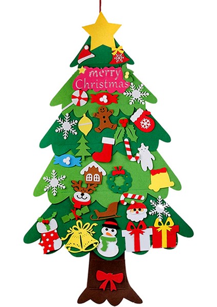 B Tarzı Yılbaşı Çocuk Hediyesi Yeni Yıl Dıy Keçe Noel Ağacı Oyuncak Kapı Duvar Asma Süsler Noel Dekor Oyuncak Çocuklar Için Hediye Navidad (Yurt Dışından)