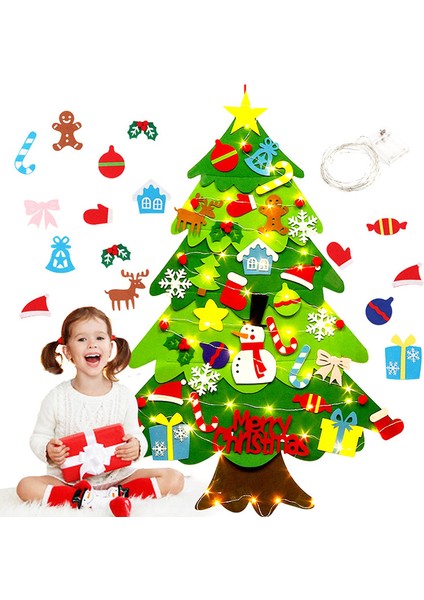 B Tarzı Yılbaşı Çocuk Hediyesi Yeni Yıl Dıy Keçe Noel Ağacı Oyuncak Kapı Duvar Asma Süsler Noel Dekor Oyuncak Çocuklar Için Hediye Navidad (Yurt Dışından)