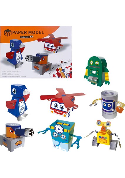Robot Tarzı El Yapımı 3D Origami Kağıt Hayvanlar Dinozor Robot Origami Oyuncaklar Çocuklar El Sanatları Oyuncak Kağıt Kesme Oyuncaklar Çocuklar Için Montessori Hediye (Yurt Dışından)