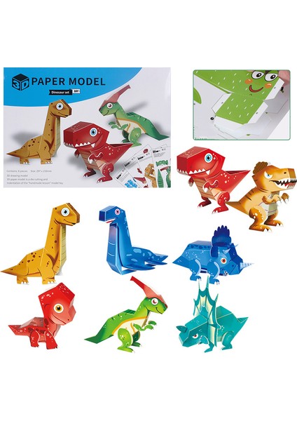 Robot Tarzı El Yapımı 3D Origami Kağıt Hayvanlar Dinozor Robot Origami Oyuncaklar Çocuklar El Sanatları Oyuncak Kağıt Kesme Oyuncaklar Çocuklar Için Montessori Hediye (Yurt Dışından)