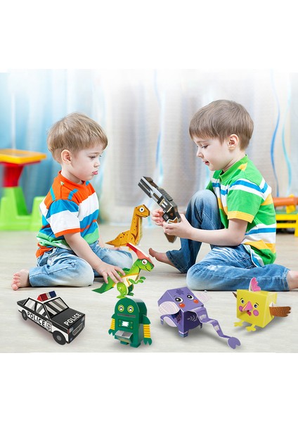 Robot Tarzı El Yapımı 3D Origami Kağıt Hayvanlar Dinozor Robot Origami Oyuncaklar Çocuklar El Sanatları Oyuncak Kağıt Kesme Oyuncaklar Çocuklar Için Montessori Hediye (Yurt Dışından)