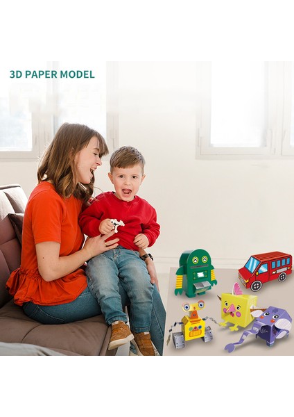 Robot Tarzı El Yapımı 3D Origami Kağıt Hayvanlar Dinozor Robot Origami Oyuncaklar Çocuklar El Sanatları Oyuncak Kağıt Kesme Oyuncaklar Çocuklar Için Montessori Hediye (Yurt Dışından)