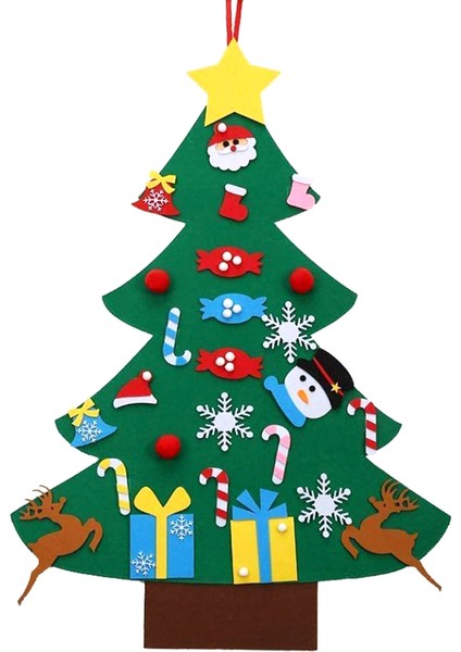 C Stili Çocuklar Için Kendin Yap Keçe Noel Ağacı Oyuncak Süs Çocuk Ev Mutlu Yılbaşı Dekor Santa Claus Yeni Yıl Ağacı Yılbaşı Çocuk Hediyeleri (Yurt Dışından)