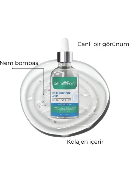 Canlandırıcı ve Aydınlatıcı Nem Bombası Kolajen + Hyalüronik Asit Cilt Serumu 30 ml