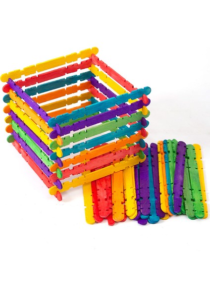 V (15X0.5CM) Stili Renkli El Işi Dıy Ahşap Çubuk Dondurma Çubukları Sanat Yaratıcı Eğitici Oyuncaklar Çocuklar Bebekler Için (Yurt Dışından) fırsatları