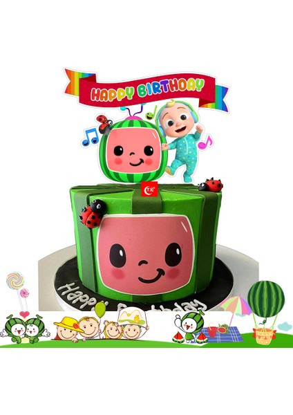 No.1 Tarzı Cocomelon Mutlu Doğum Günü Pasta Süsü Sevimli Karikatür Cupcake Süsü Çocuk Kızlar Doğum Günü Partisi Pastası Süslemeleri Baby Shower Için (Yurt Dışından)