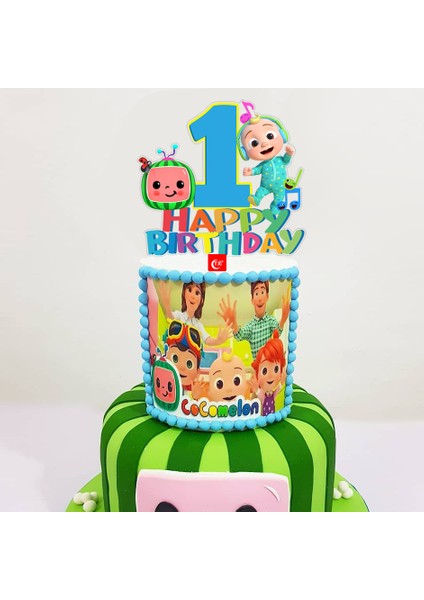 No.1 Tarzı Cocomelon Mutlu Doğum Günü Pasta Süsü Sevimli Karikatür Cupcake Süsü Çocuk Kızlar Doğum Günü Partisi Pastası Süslemeleri Baby Shower Için (Yurt Dışından) modelleri
