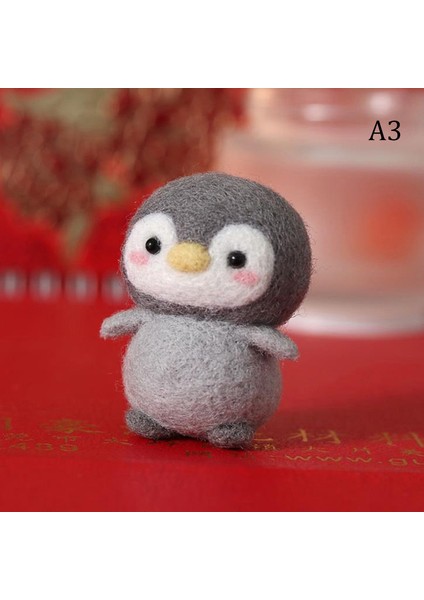 No.11 Stili 1 Adet Sevimli Hayvan Koleksiyonu Panda Sincap Kedi Penguen Bitmemiş Keçe Kiti Bebek Yün Keçe Sokma Kiti Kendin Yap Keçe Malzemeleri (Yurt Dışından)