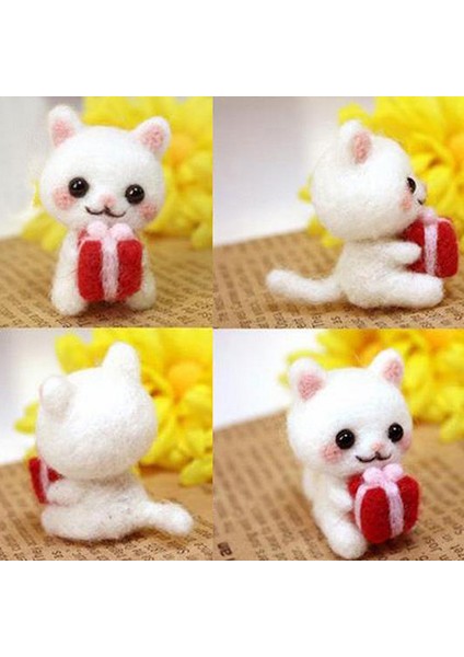 No.11 Stili 1 Adet Sevimli Hayvan Koleksiyonu Panda Sincap Kedi Penguen Bitmemiş Keçe Kiti Bebek Yün Keçe Sokma Kiti Kendin Yap Keçe Malzemeleri (Yurt Dışından)