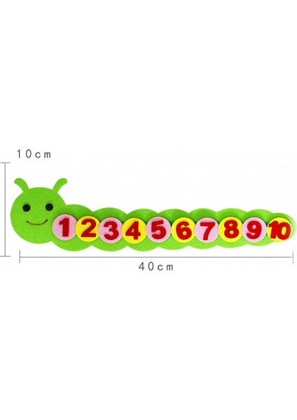 40CM Numara Stili Çocuklar Için Tırtıl Non-Woven Kumaş Dıy Oyuncak Eğitici Sayı Sıralama Oyuncak Anaokulu Öğretim Yardımcıları (Yurt Dışından)