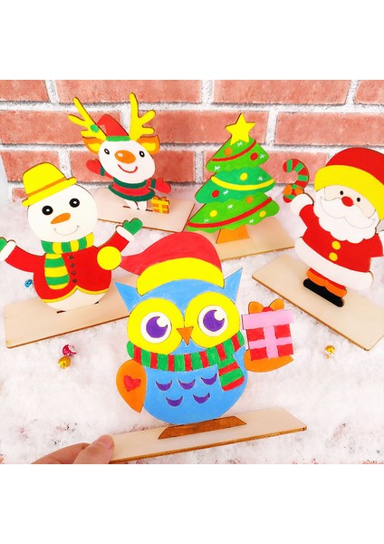 Ağaç Stili El Sanatları Noel 3D Ahşap Boyama Seti Çocuklar Için Eğitici Oyuncaklar (Yurt Dışından) fiyatları