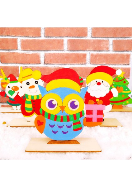 Ağaç Stili El Sanatları Noel 3D Ahşap Boyama Seti Çocuklar Için Eğitici Oyuncaklar (Yurt Dışından) modelleri