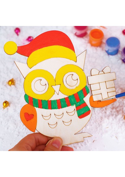 Ağaç Stili El Sanatları Noel 3D Ahşap Boyama Seti Çocuklar Için Eğitici Oyuncaklar (Yurt Dışından) fırsatları