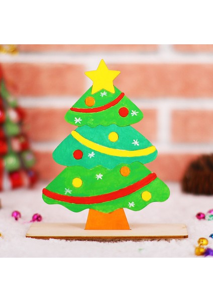 Ağaç Stili El Sanatları Noel 3D Ahşap Boyama Seti Çocuklar Için Eğitici Oyuncaklar (Yurt Dışından) indirimleri
