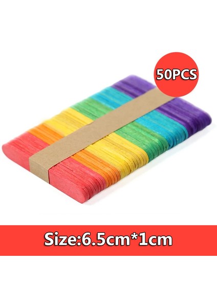50 Adet Oyuncak 3 Stil Çocuklar Için Kendin Yap Ahşap El Sanatları Malzemesi Renkli Dondurma Yaratıcı Ahşap Çubuklar Eşleştirme El Yapımı Ev Oyuncakları Hediye (Yurt Dışından)